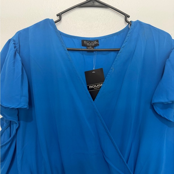 Blue Ruffled Blouse - Picture 2 of 3